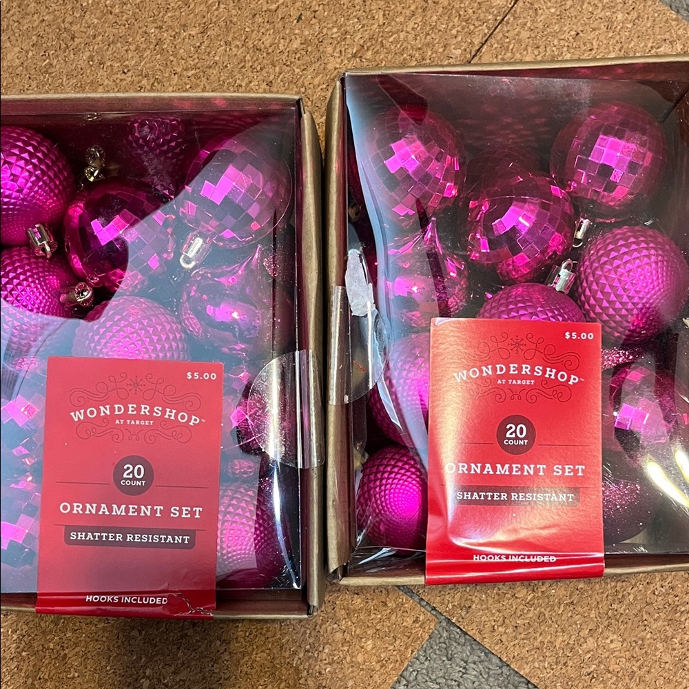 Wondershop Fuchsia Ornament Set - 20 Pieces